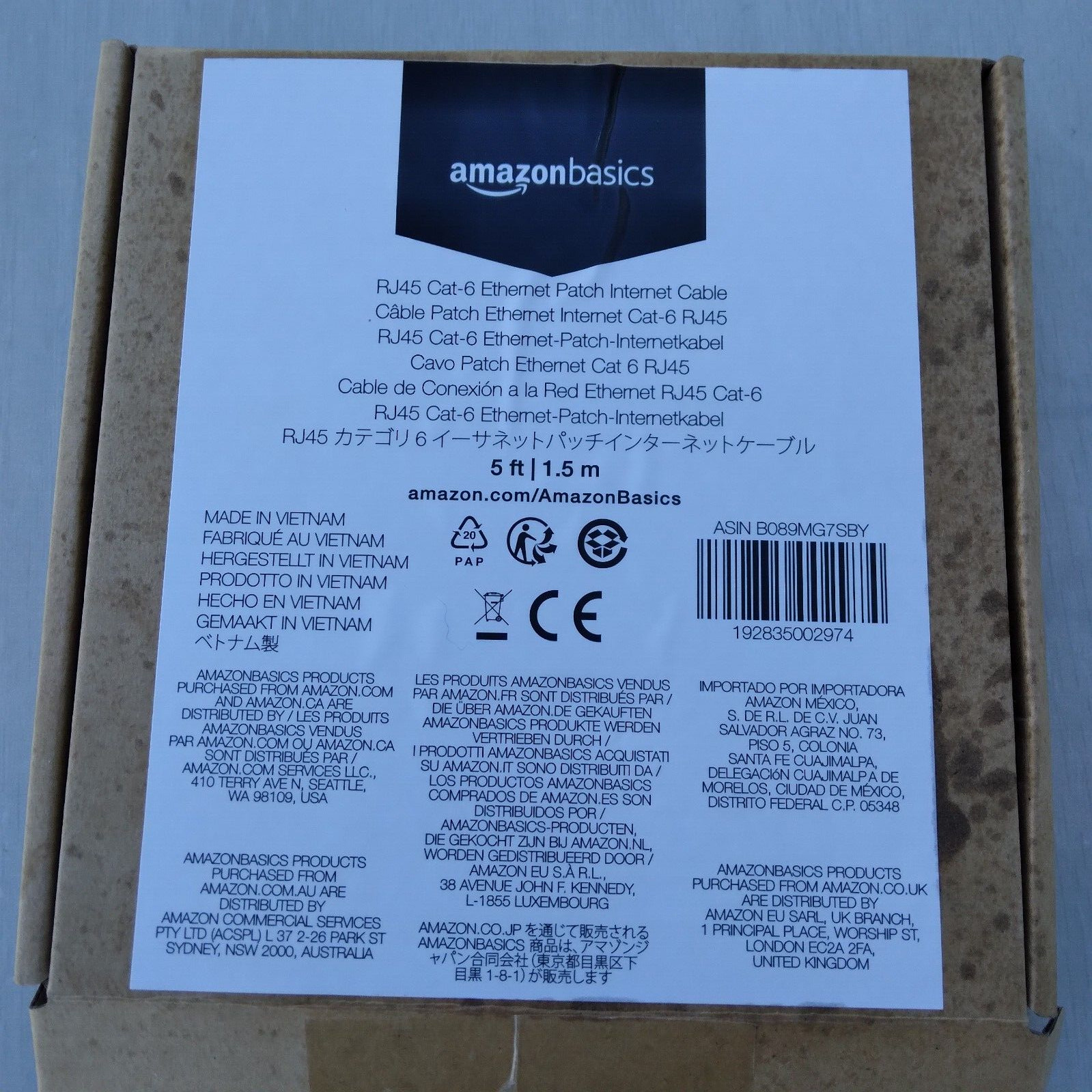 Cat-6 Gigabit Ethernet Patch RJ45 Internet Cable – 5 Foot – Amazon Basics