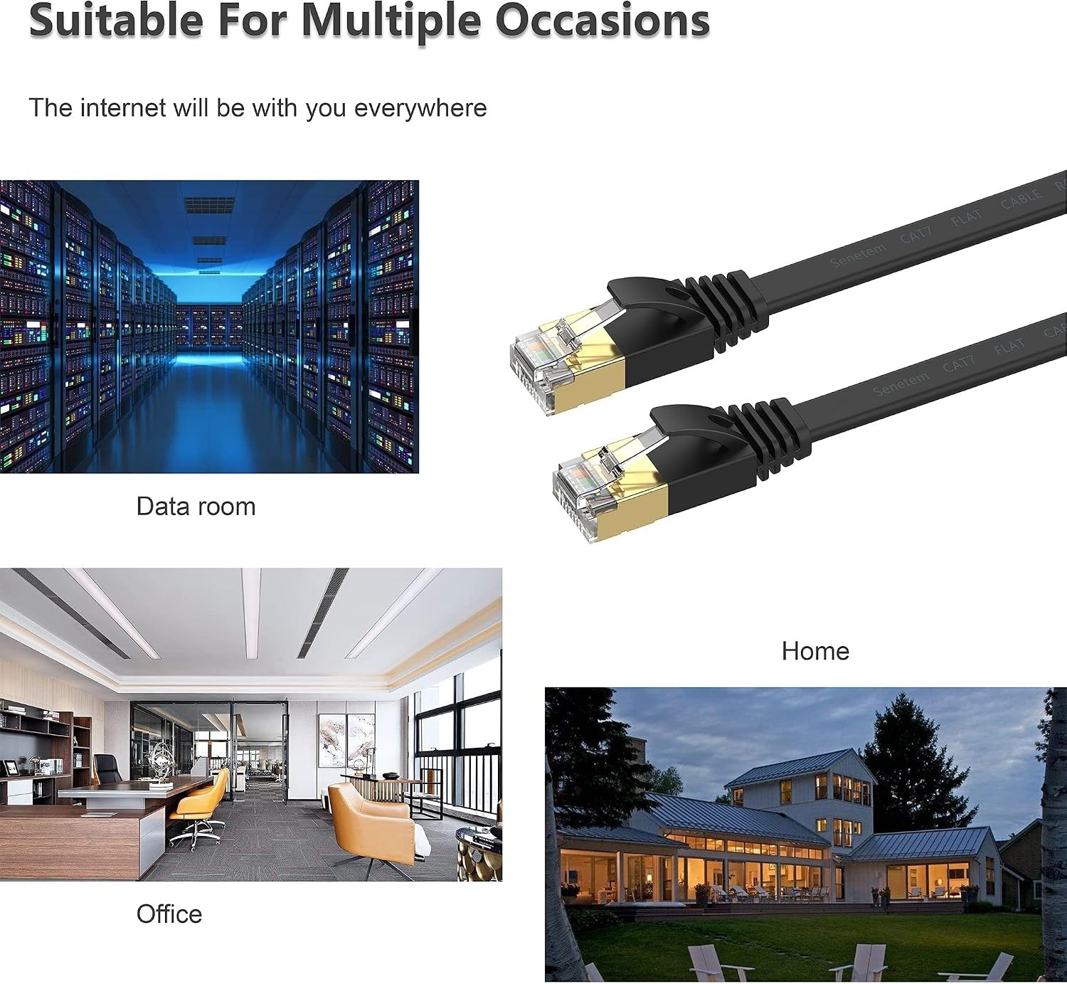 Cat 7 Ethernet Cable 25 ft High Speed 10Gbps 600MHz