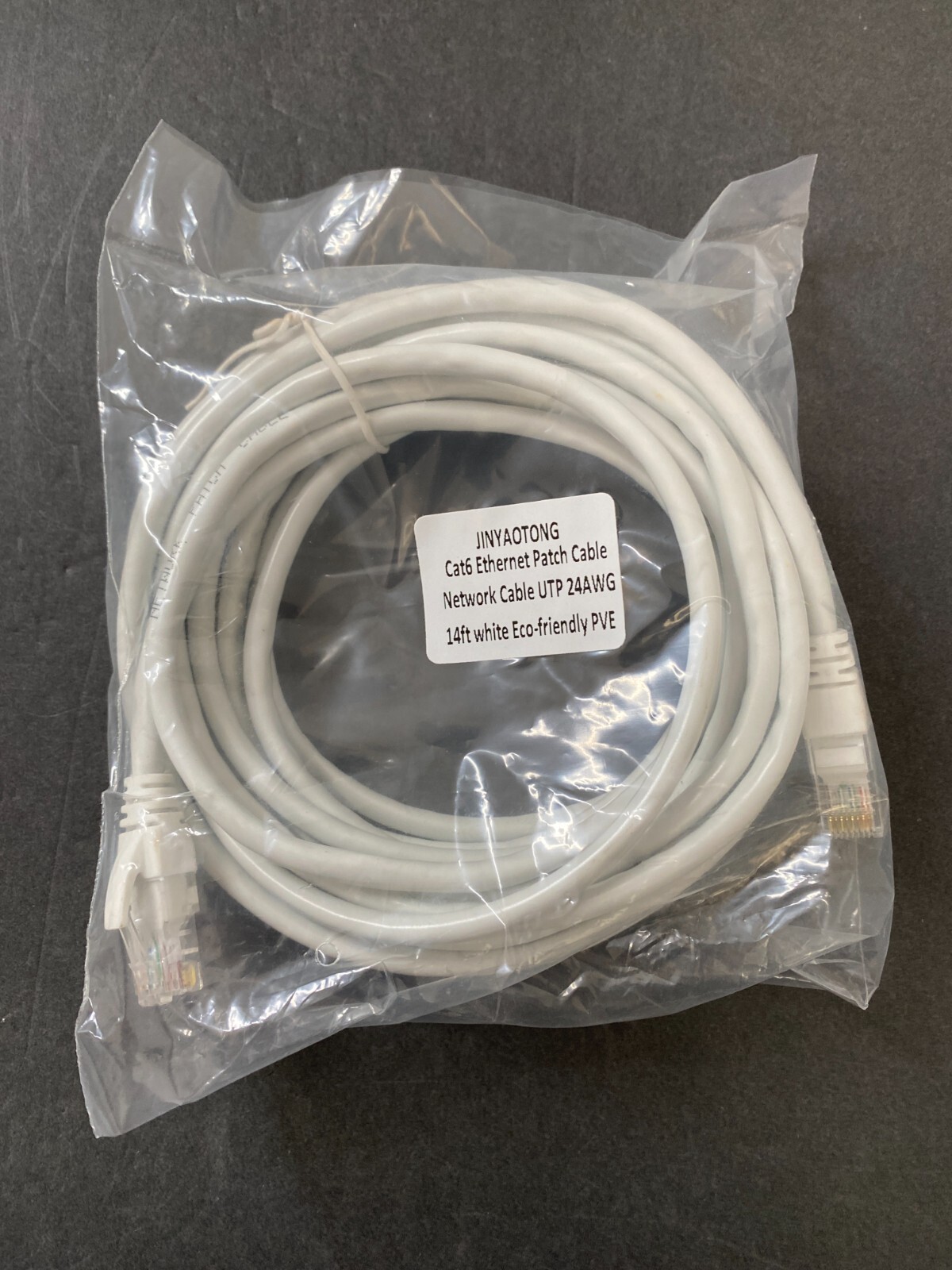 Network Cable 14ft 5m White Cat6 Ethernet Patch Cable 24AWG Ecofriendly PVE Cord