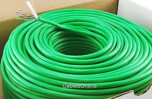 250ft Solid CAT6E CMR 550 Mhz, High-Performance 23 AWG Copper Bulk Cable, Green
