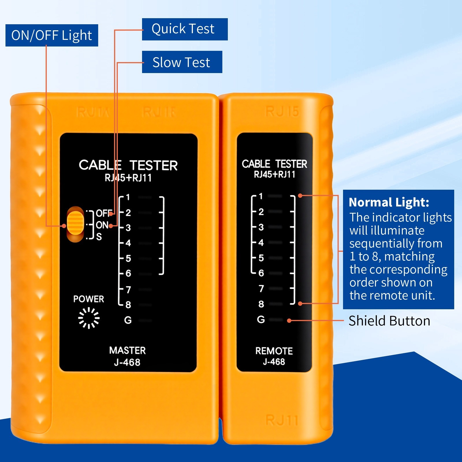 LAN Ethernet Cable Tester for RJ45 RJ11 Cat5e Cat6 Cat7 Networks