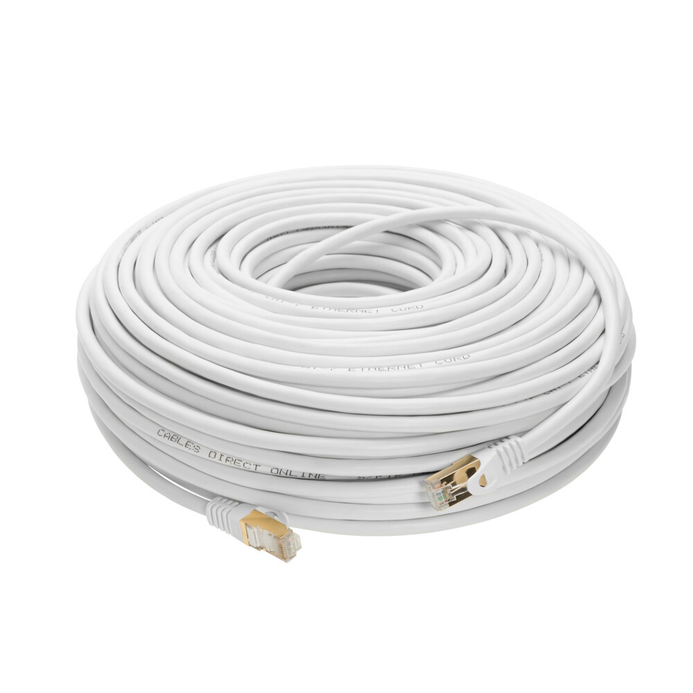 Cat7 SFTP Patch Cord Ethernet Cable High Speed White 30FT-200FT Multi-Pack LOT