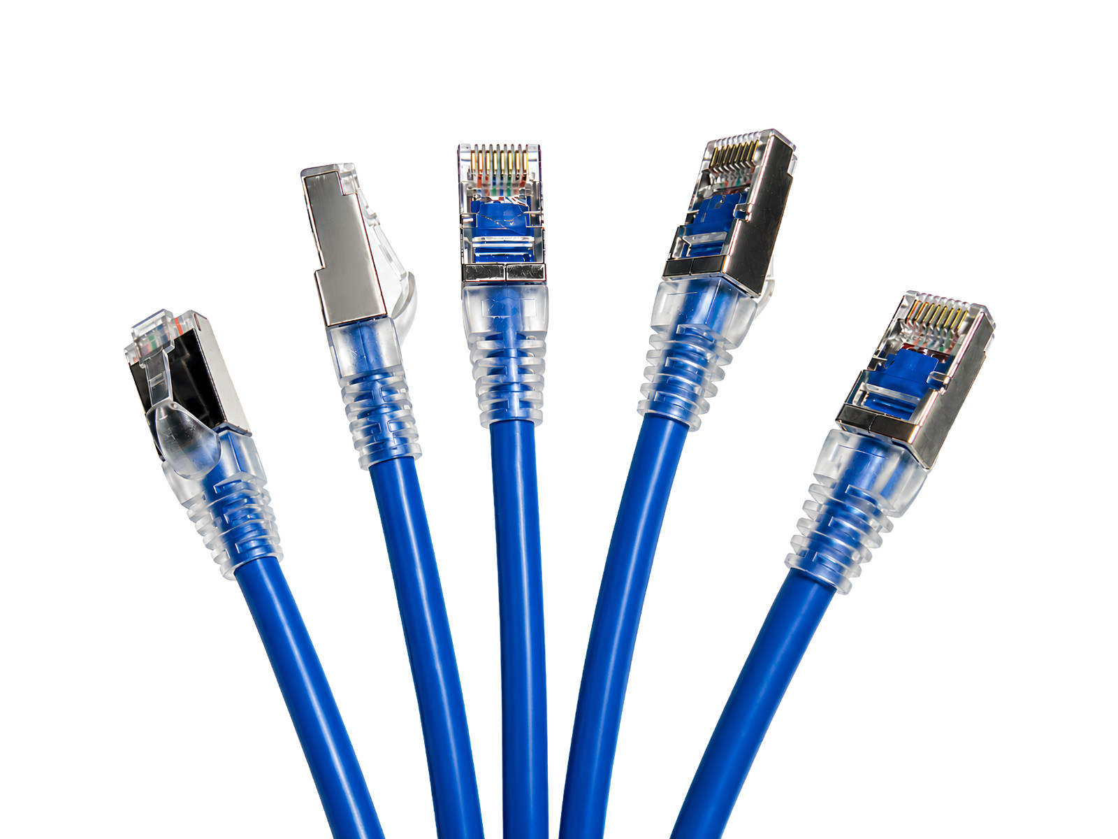 Pylonix 1FT Cat6a Ultra Slim 26AWG Shielded RJ45 Patch Cable Blue 5/10/24 Pack