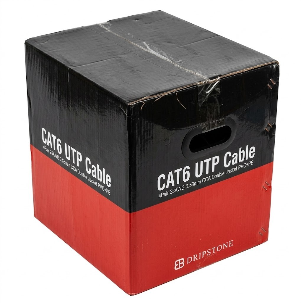 CAT6 Direct Burial Ethernet Cable 23AWG Solid CCA UTP, Waterproof 1000ft Black