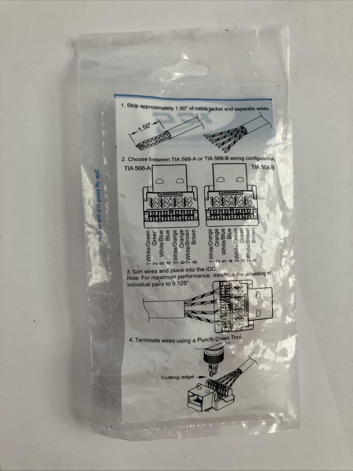ICC IC1078L6WH CAT6 RJ45 Keystone Jack Wall Plate Ethernet Cable Connectors 4 Pc