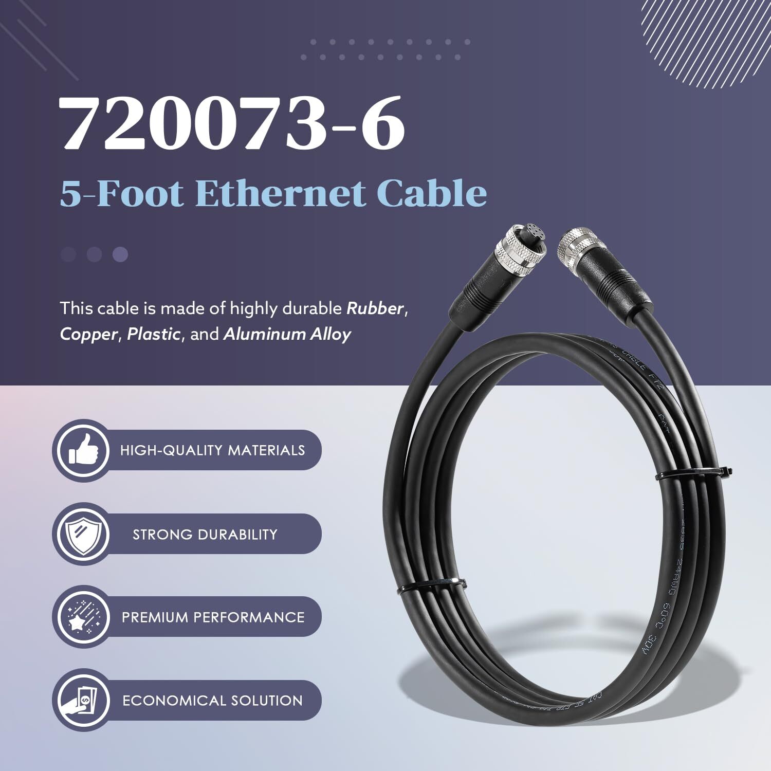 For Humminbird 720073-6 5 Foot Ethernet Cable AS EC 5E for Helix,APEX,SOLIX,Onix