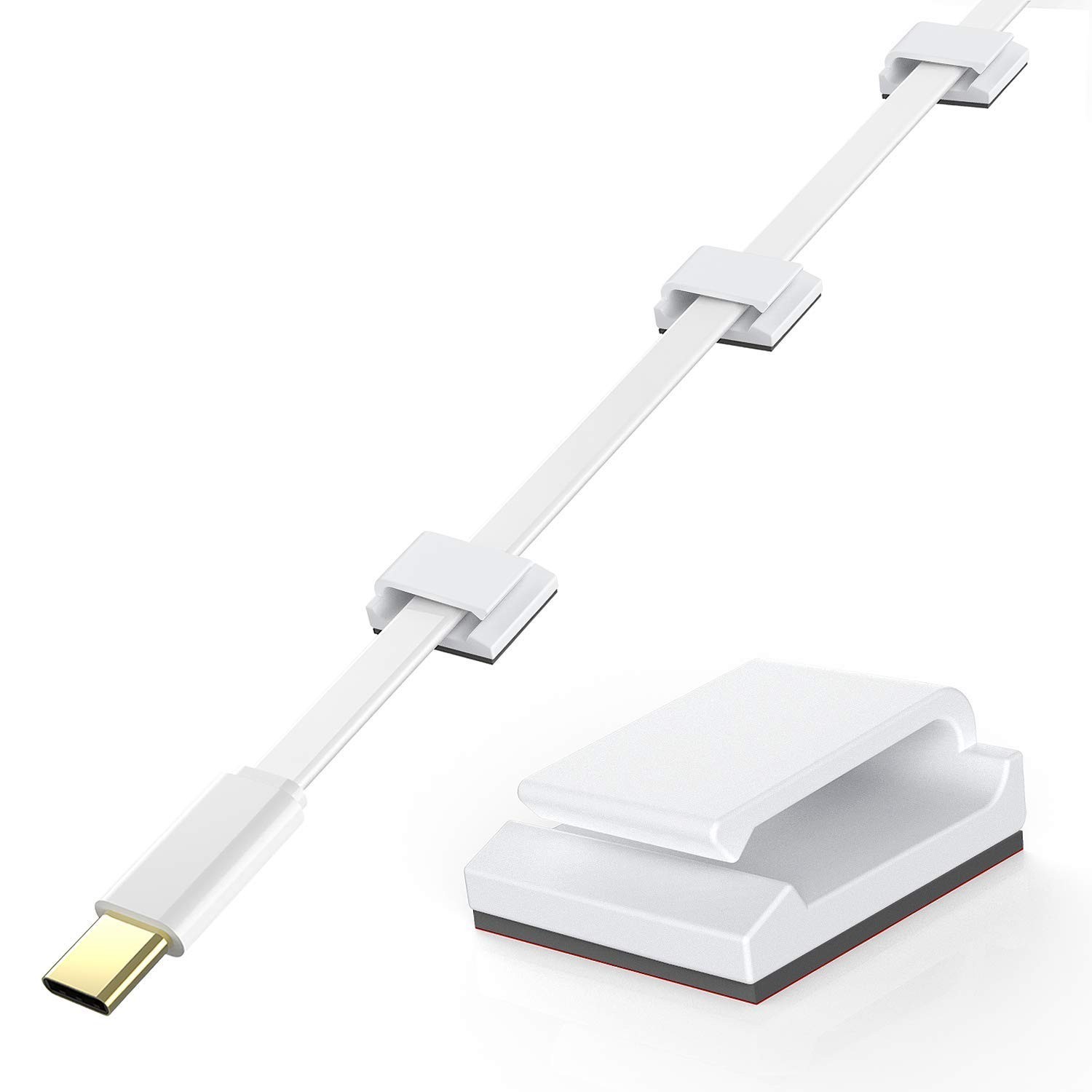 Sticky Cable Clips – 100 PCS for Flat & Round Cables, No Residue Hassle