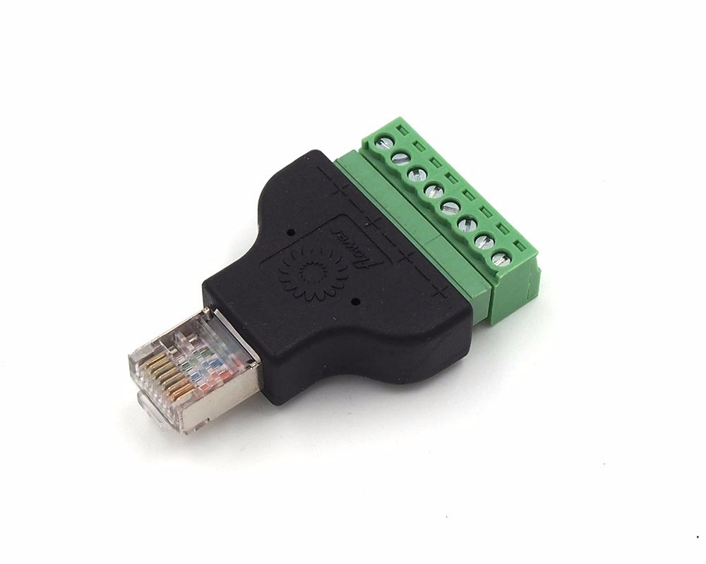 RJ45 Male Ethernet plug w/ screw terminal