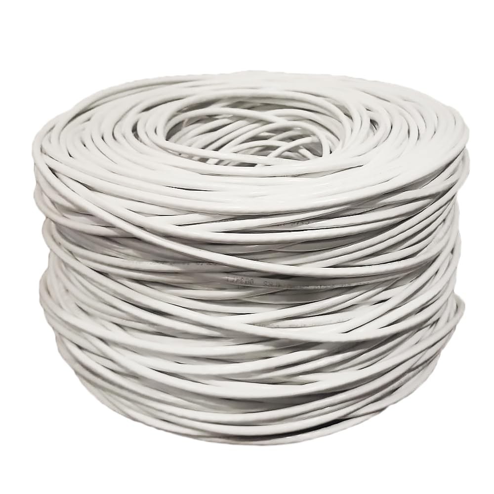 Dripstone CAT5e 1000ft 24AWG Solid UTP Unshielded Ethernet 1000 Ft, White