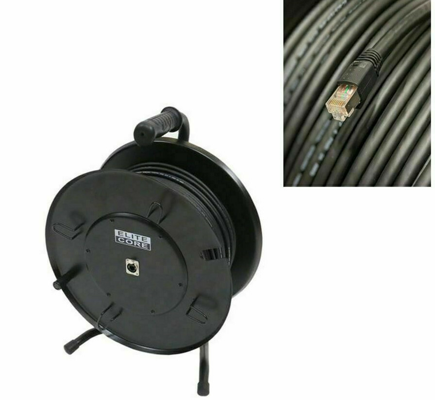 150 ft PROCAT5E Tactical Shielded Ethercon Reel Snake – Booted RJ45