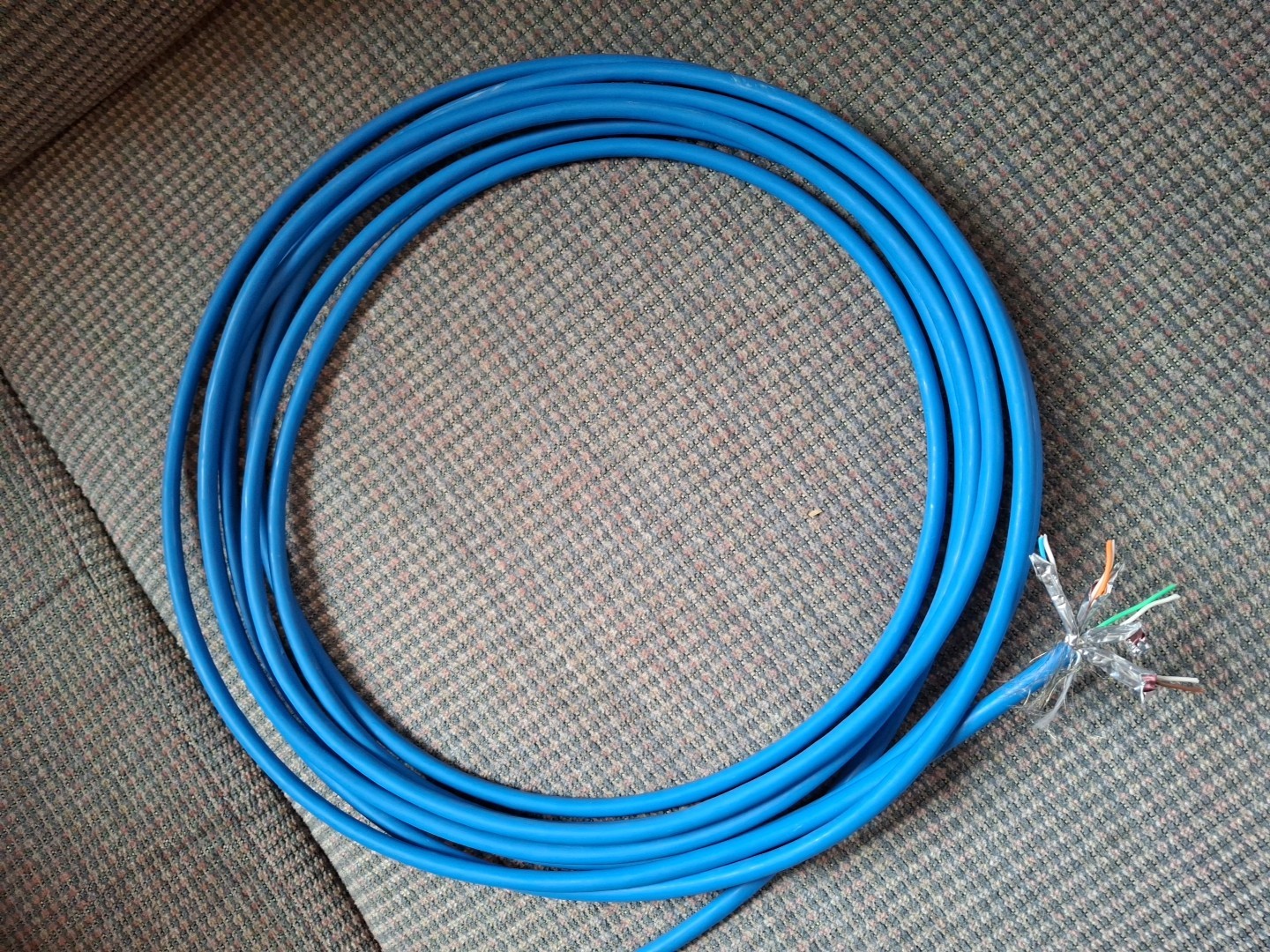 Belden Cat 6a 23awg shielded Solid Bare Copper Blue CPR ethernet cable 166 Feet