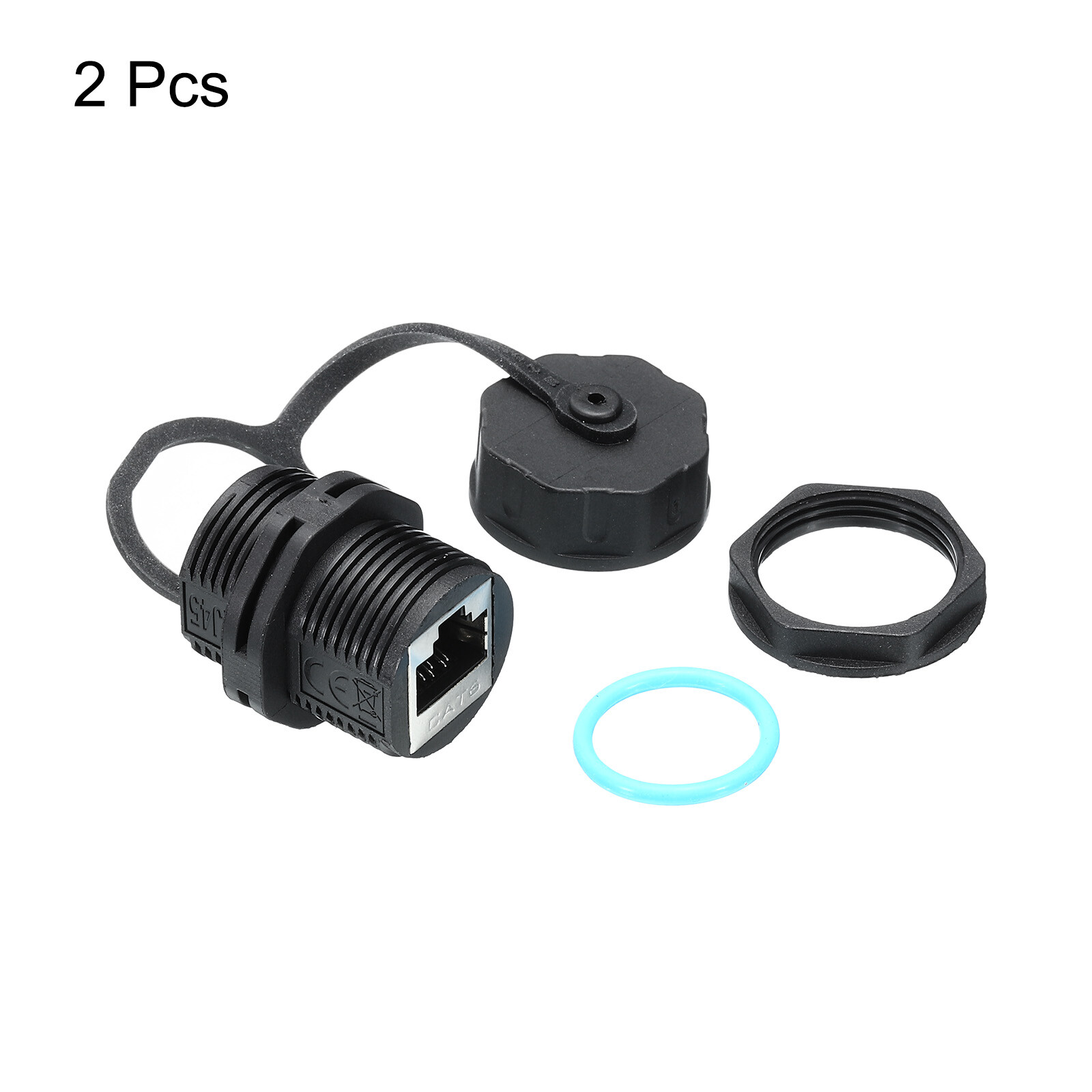 2PCS RJ45 Panel Mount Coupler Bulkhead Ethernet LAN Pass Through Connector