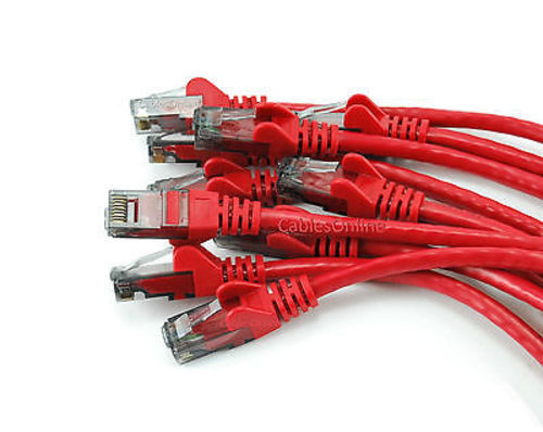10-PACK 6 inch CAT6 Network UTP Ethernet RJ45 Full 8-Wire Patch Cable, Red