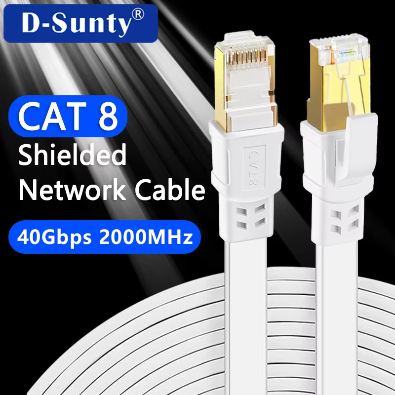 Cat 8 Ethernet Cable 40Gbps 2000MHz High Speed RJ45 Network Shielded Patch Cord