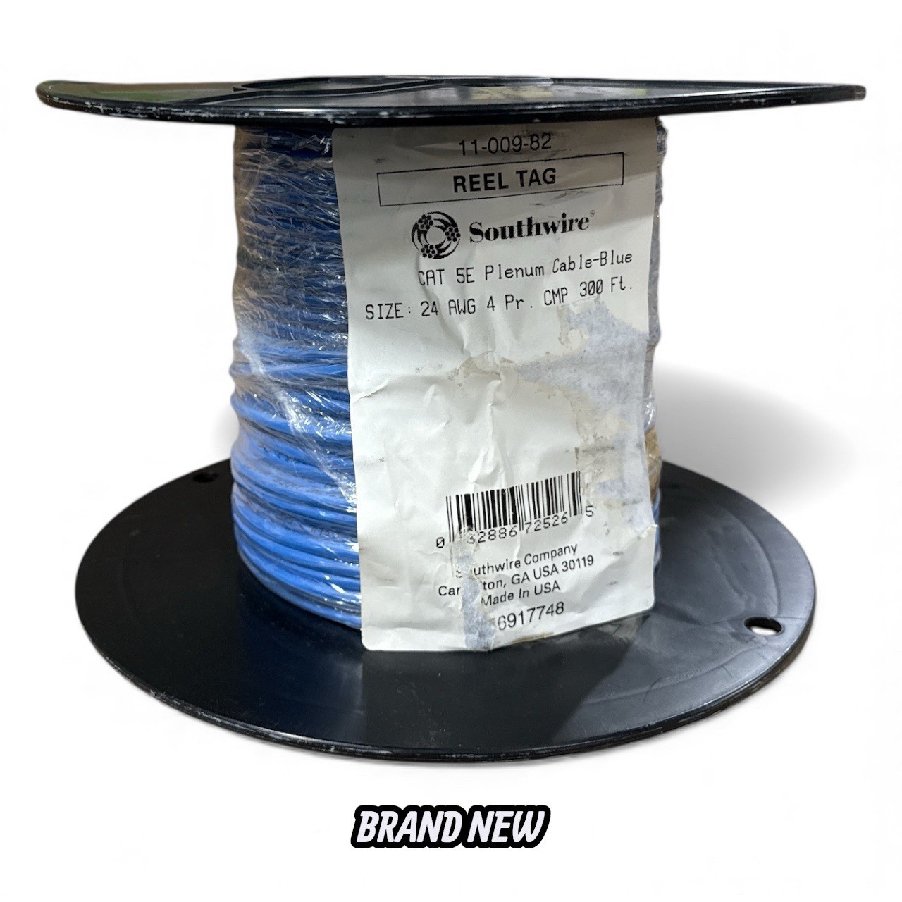 300 ft. Blue 24/4 Solid CU CAT5e CMP (Plenum) Data Cable