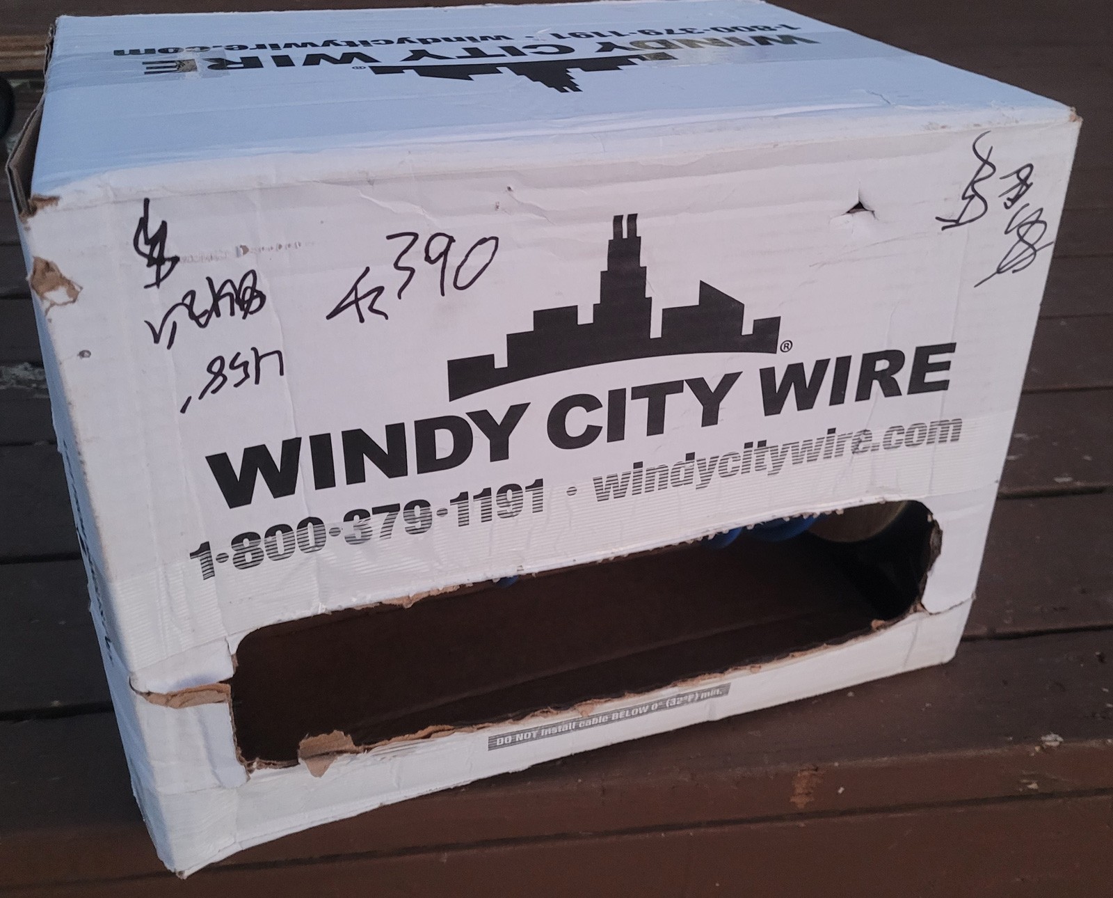 Windy City Wire 490ft Partial 1000Ft Cat 6A Blue 23-4P UTP 550Mhz Solid Plenum