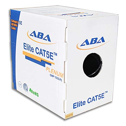 CAT5E Plenum (CMP) Ethernet Cable 1000ft, UTP 24AWG Solid Bare Copper, 350MHz