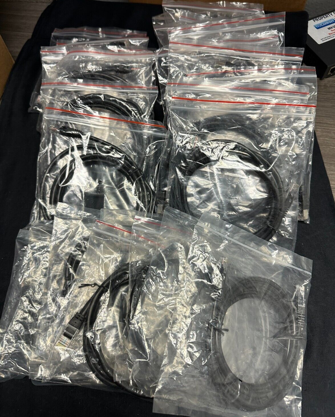 Lot of 25 – CAT5 – New Black Patch Cables – 10 Shield/15 none shield/ 6 &4 Foot