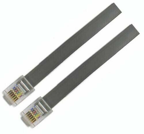 Lot of 20 New Gray RJ12 6P6C Straight Data Cables 7ft 8102-66107 FREE SHIPPING