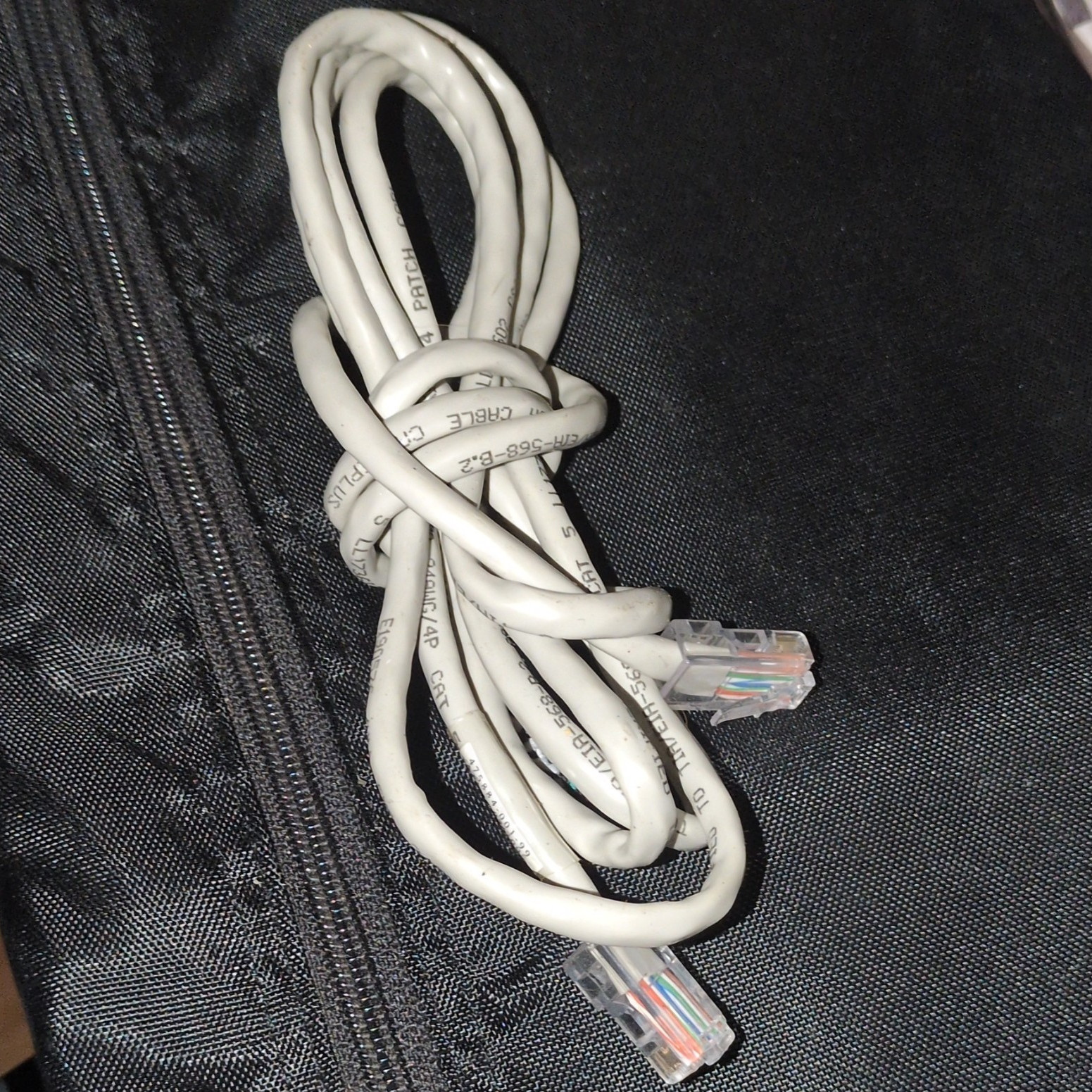 White Ethernet Network Patch Cable 5ft RJ45 Male to Male Round Cable