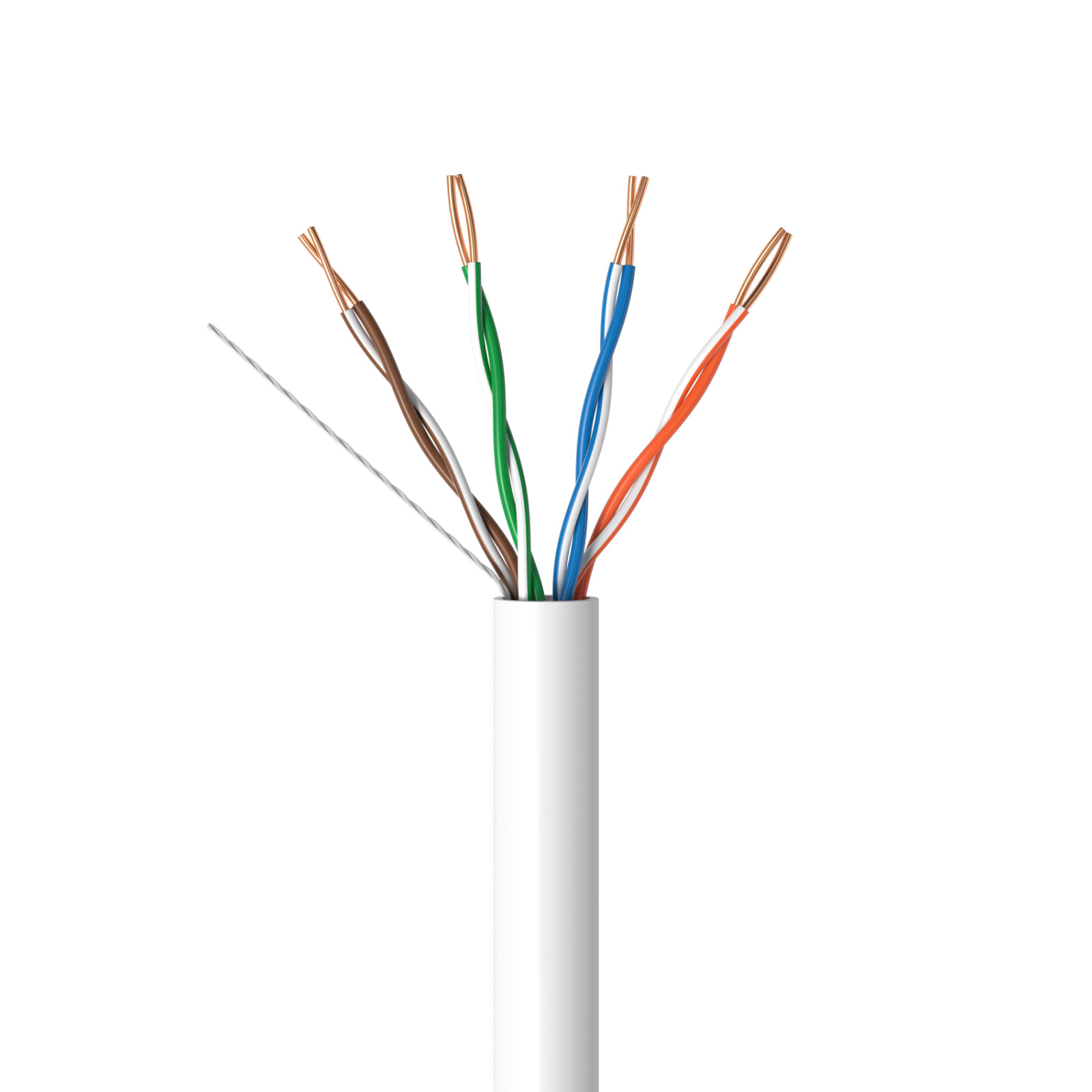 500ft CAT5e UTP Solid Ethernet Network LAN Cable 24AWG Pull Box Bulk Wire White