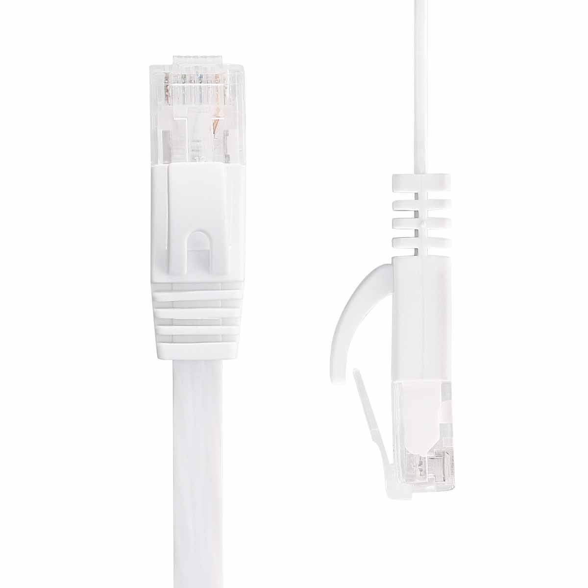 Jadaol Cat6 Ethernet Cable 15FT, 10Gbps Flat Network Cable, White