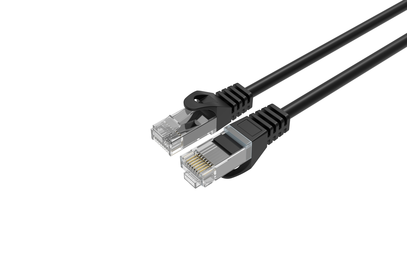 CAT6 Slim Ethernet Patch Cable Bare Copper Black 28AWG 1FT 10 PACK