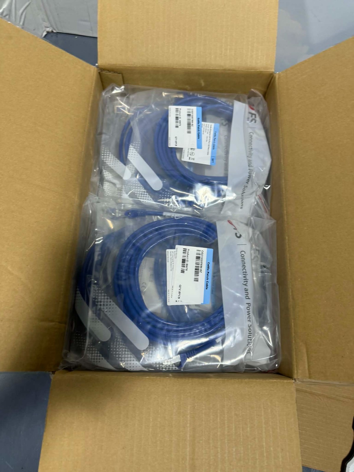 Lot 20 FS 16ft 5m Cat6a 26AWG Snagles Shield SFTP 10Gb PoE++ Network Patch Cable
