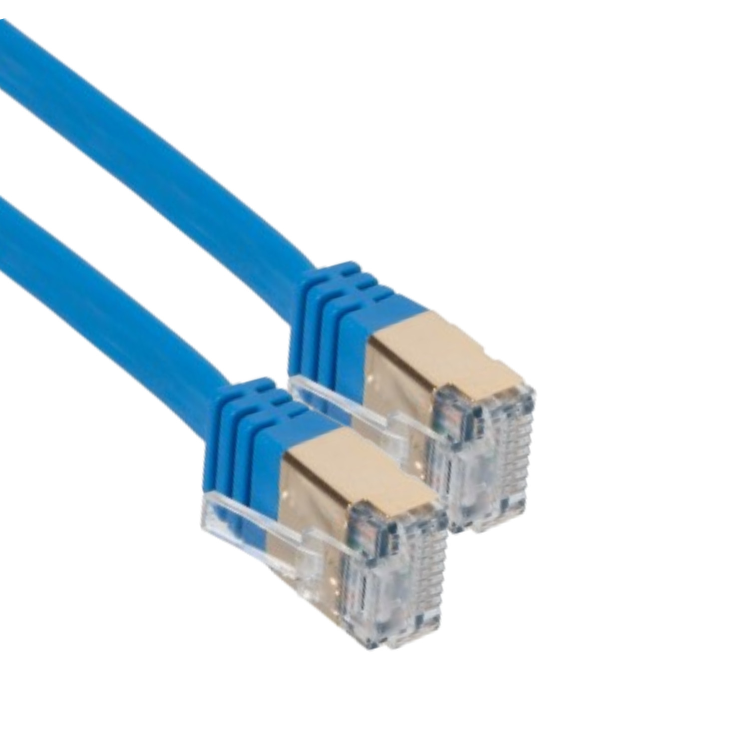 25FT CAT7 CAT 7 Flat Cable Shielded U/FTP LAN RJ45 Internet Router Patch Blue