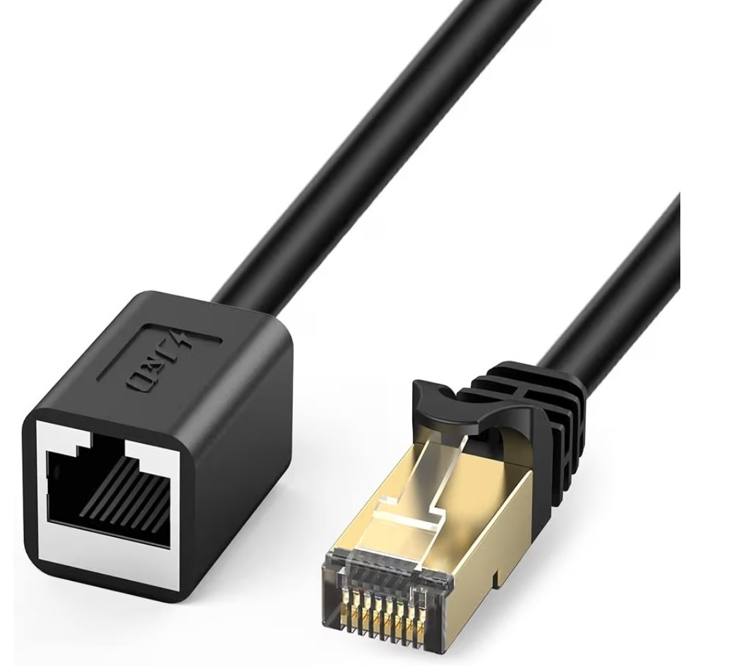 J&D Ethernet Extension Cable, Cat 6 Ethernet Extender Cable Adapter (15 Feet)…
