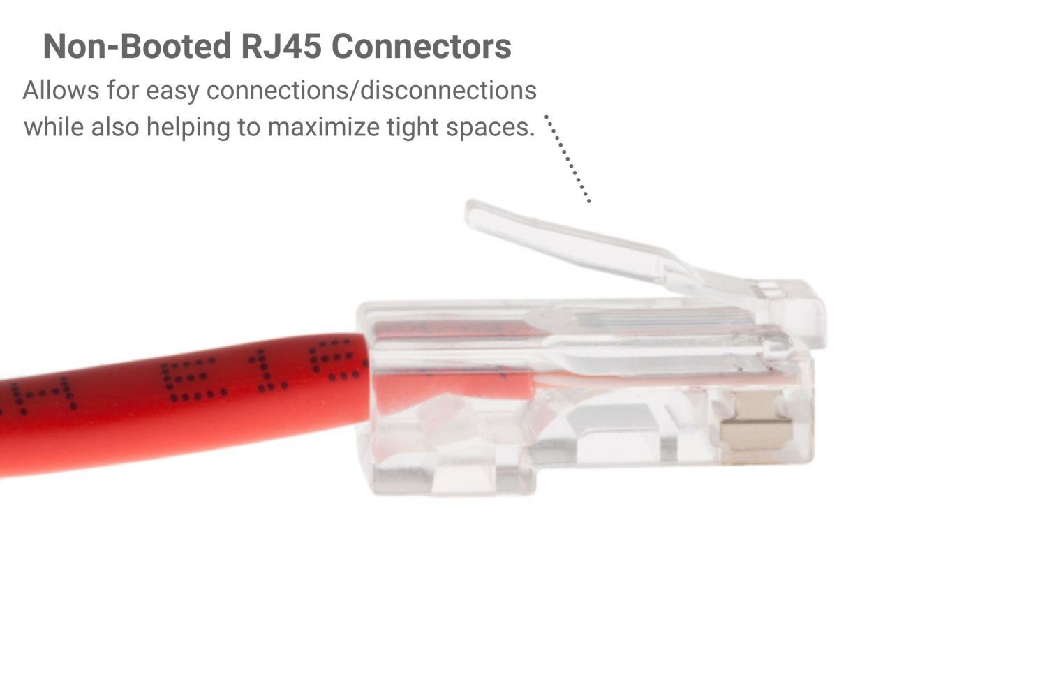 CAT5e Ethernet Patch Cable, Non-Booted, 3 Foot, Red – Lifetime Warranty