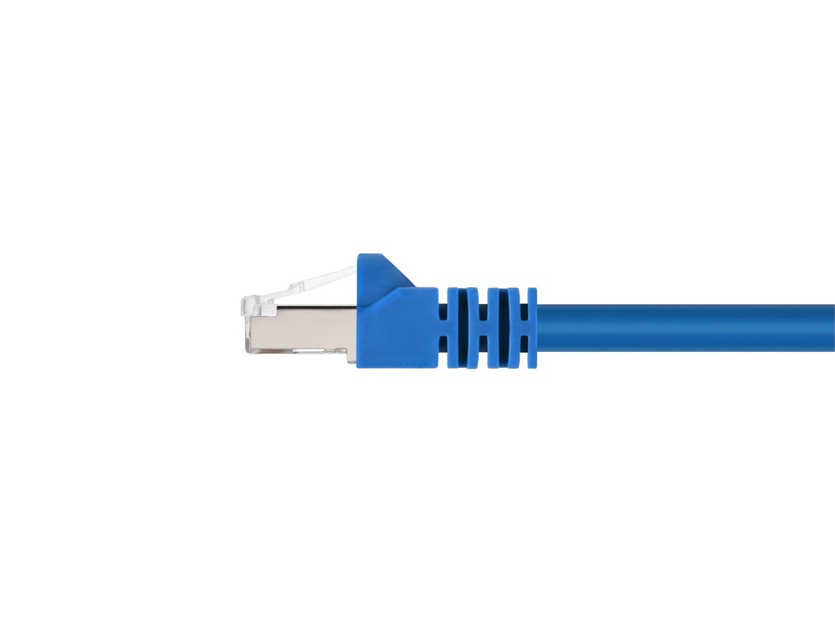 Cat6A Ethernet Patch Cable – Snagless RJ45, 550Mhz, STP, 10G, 26AWG, 1ft, Blue