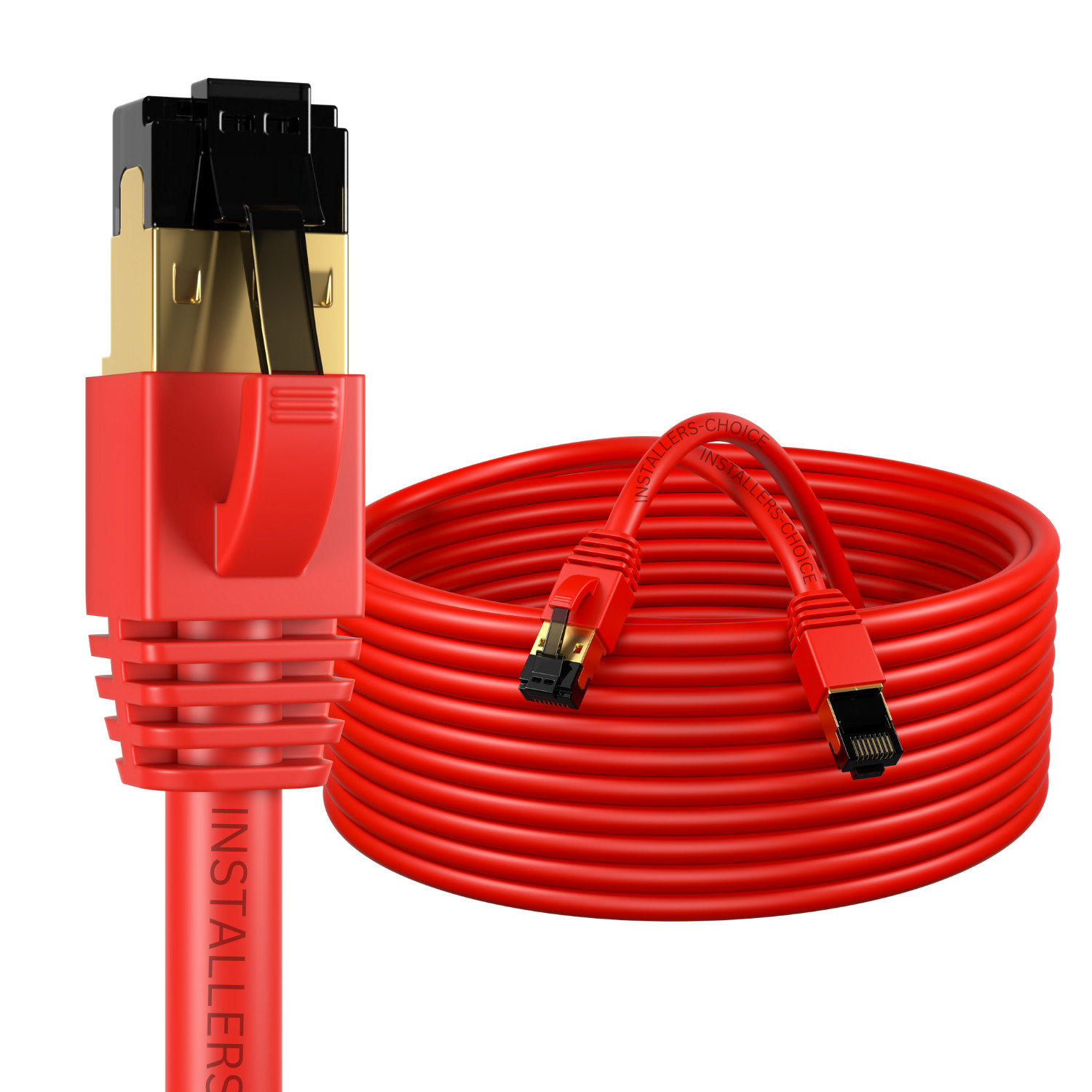 Cat8 Ethernet Cable RJ45 Shielded High Speed 40Gbps Internet Lan Red Copper Lot