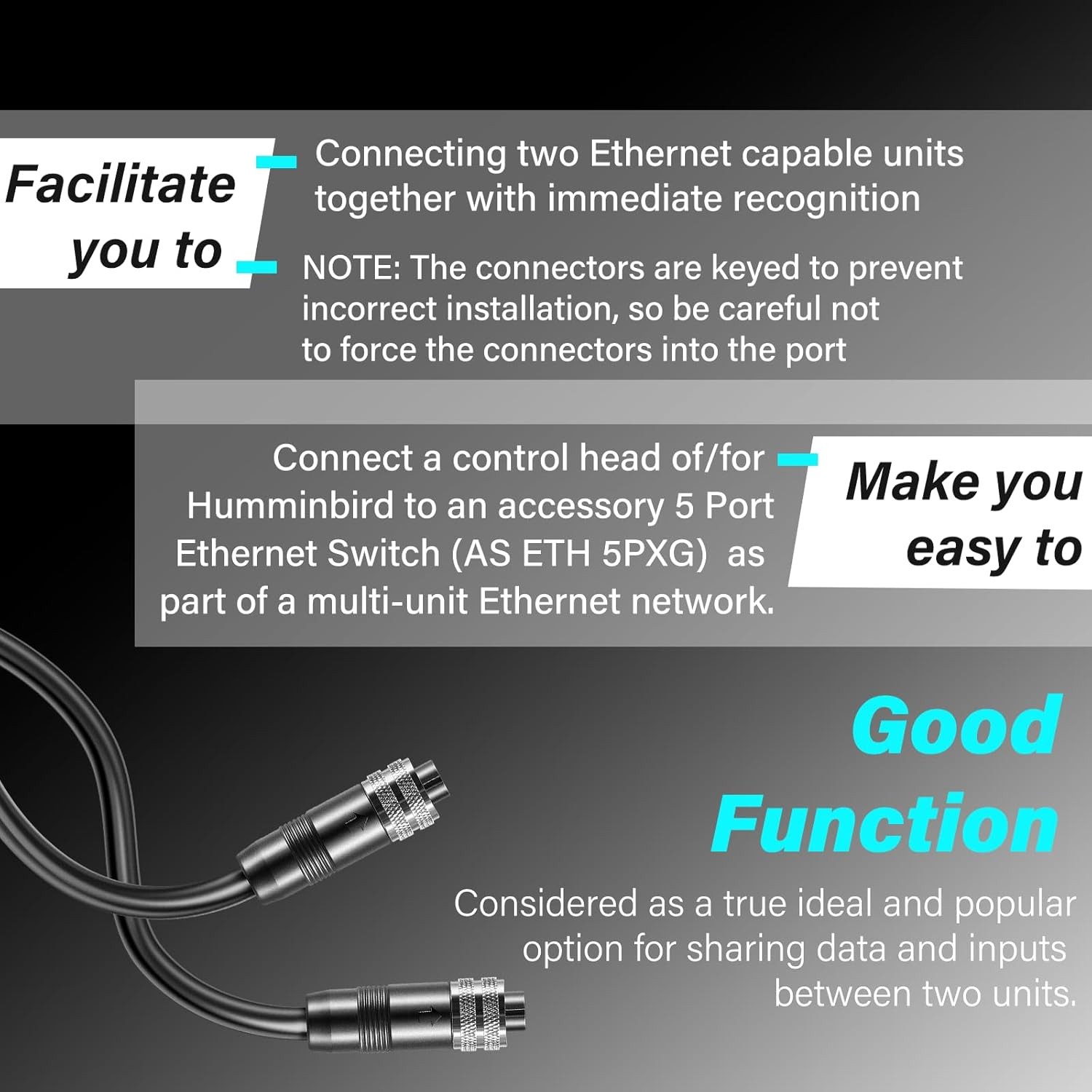 720073-3 20 Feet Ethernet Cable AS EC 20E for Humminbird Helix,APEX 13/16/19