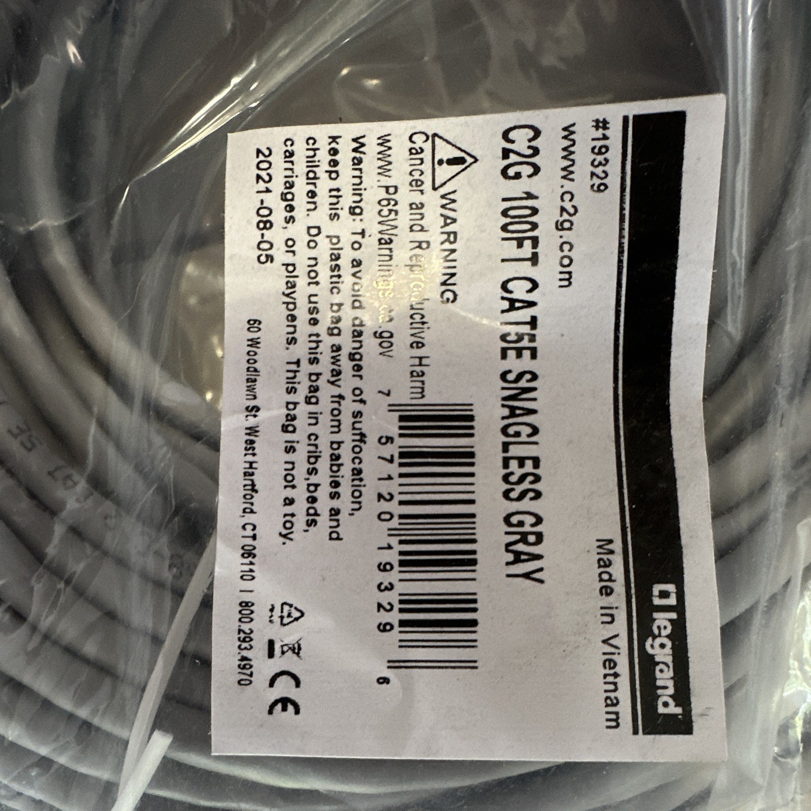 (3) 100’ (1) 75’ (1) 200’ CAT5e RJ-45 Male to Male Ethernet Patch Cable Snagles