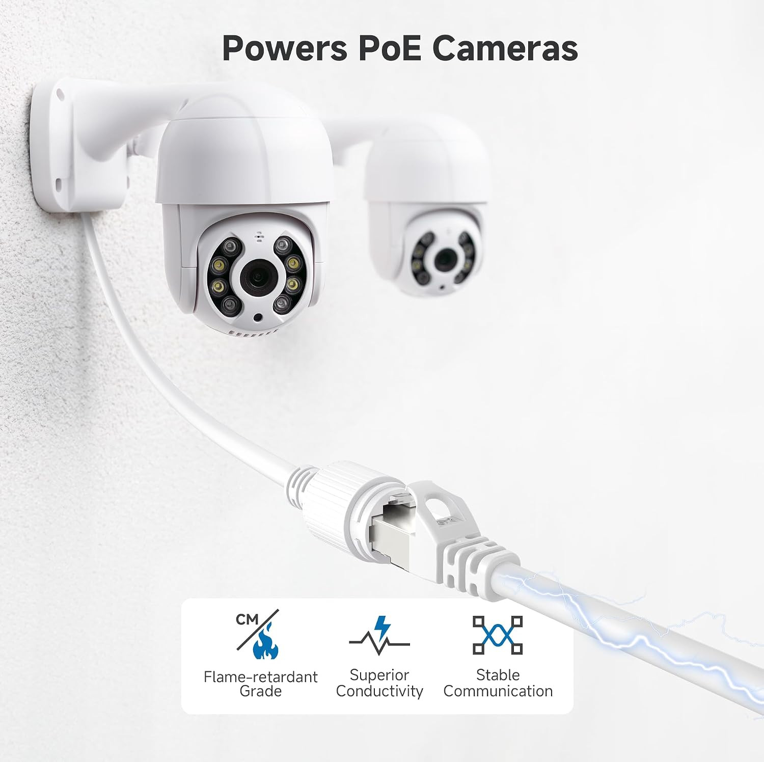 Cable Matters 10Gbps 5-Pack Snagless Shielded Cat 6A Cable, 1Ft, White | S/FTP