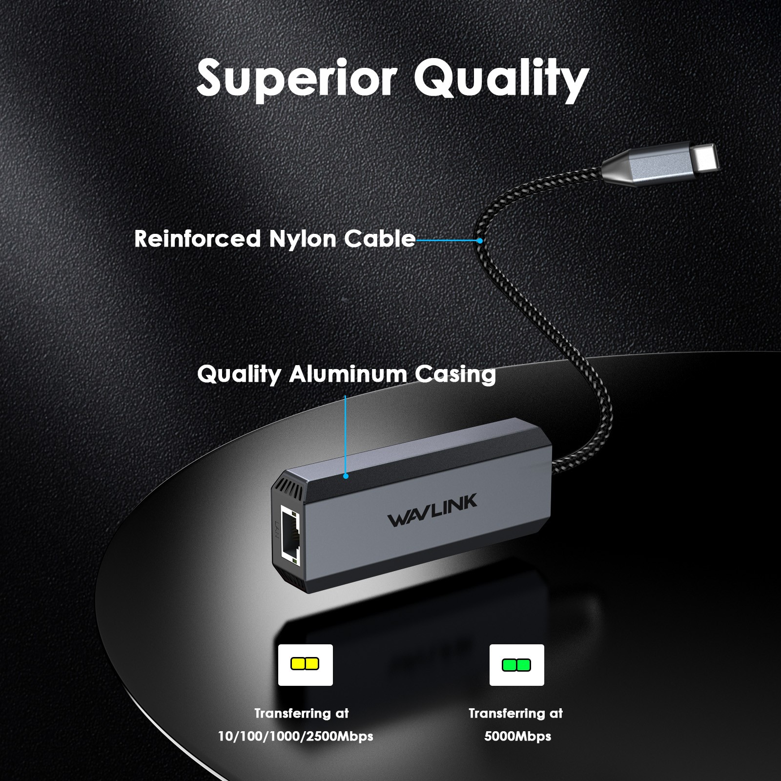 Wavlink Driver-free 5Gbps USB-C to Ethernet Network Adapter 95W Charging Port