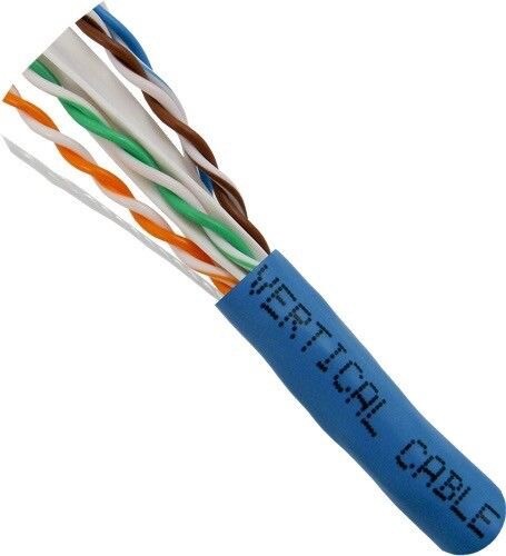 CAT6A 10G Solid-Bare Copper Bulk Cable BLUE 100,200,300,400FT