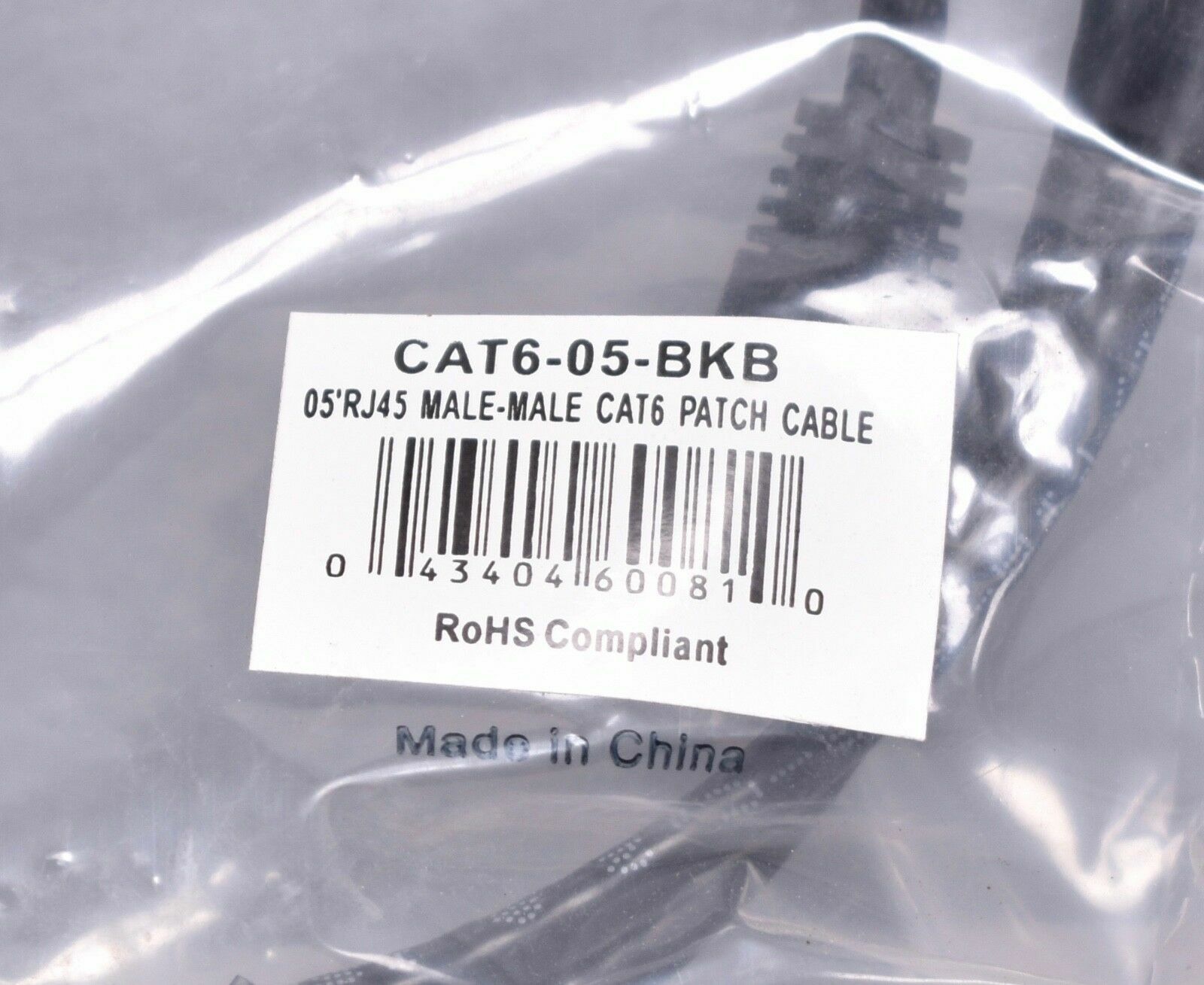 Lynn Electronics 5’ Male to Male Booted Ethernet Patch Cable CAT6-05-BKB