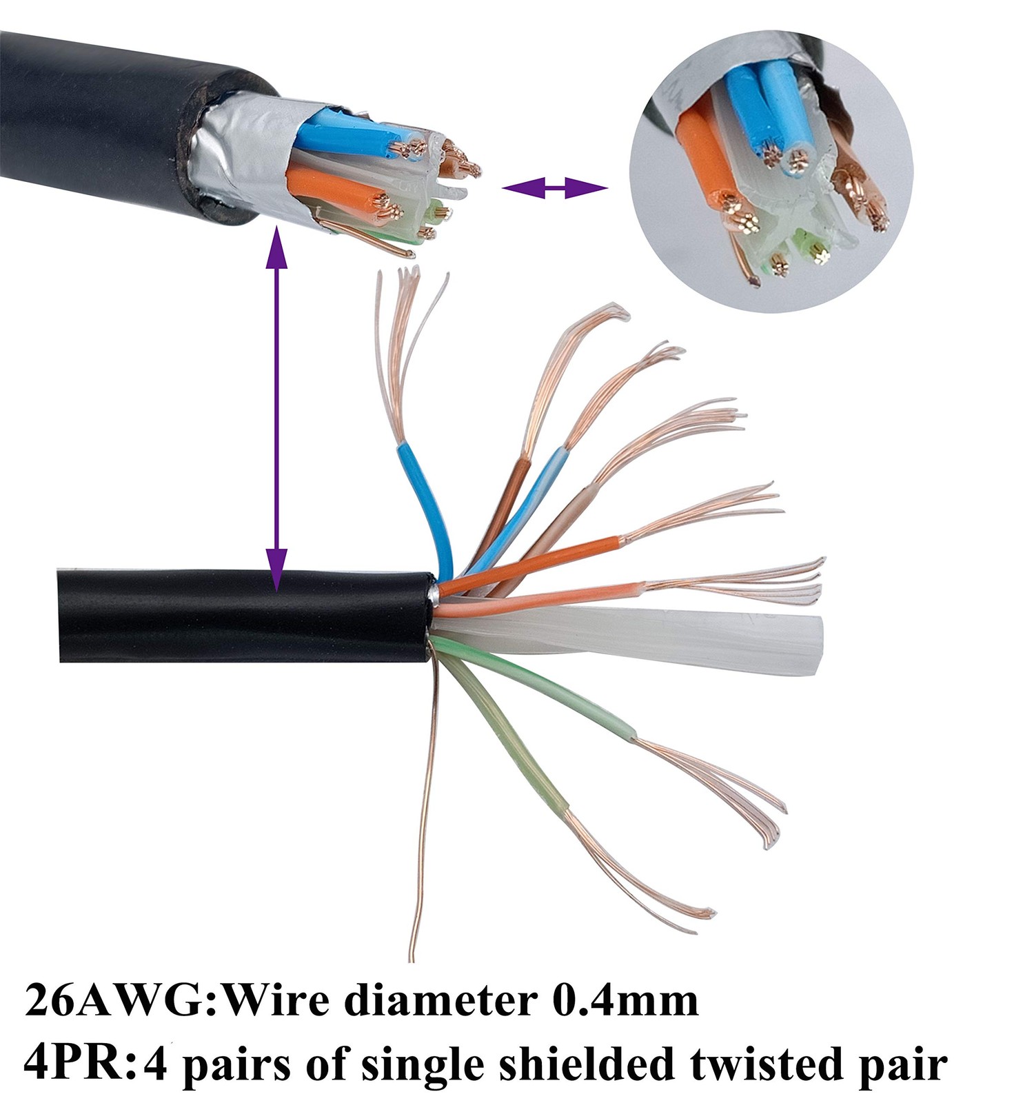 AAOTOKK 90 Degree Cat 6 Ethernet Cable Left Bend Angle RJ45 Male 1 feet,