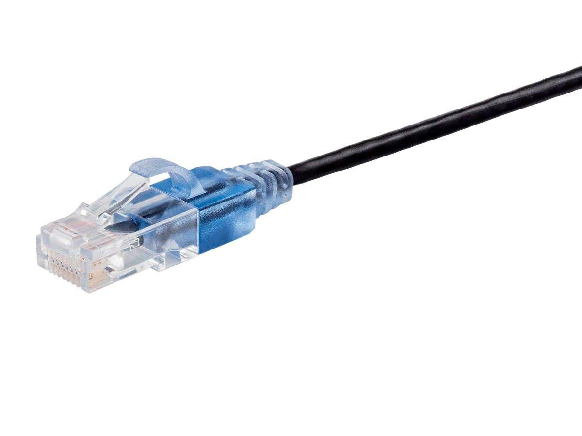 Monoprice SlimRun Cat6A 10 Pack Ethernet Patch Cable 0.5 Feet Black Snagless