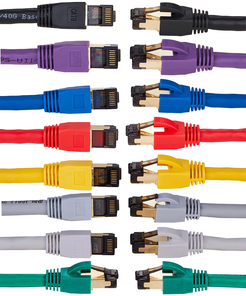 Cat8 Ethernet Lan Cable S/FTP Shielded RJ45 Gold Plated High Speed Copper Lot
