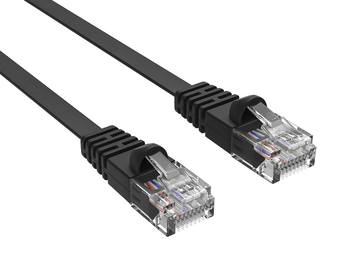 45ft Cat6 Flat Ethernet Network Patch Cable UTP Snagless 32AWG Bare Copper, B…