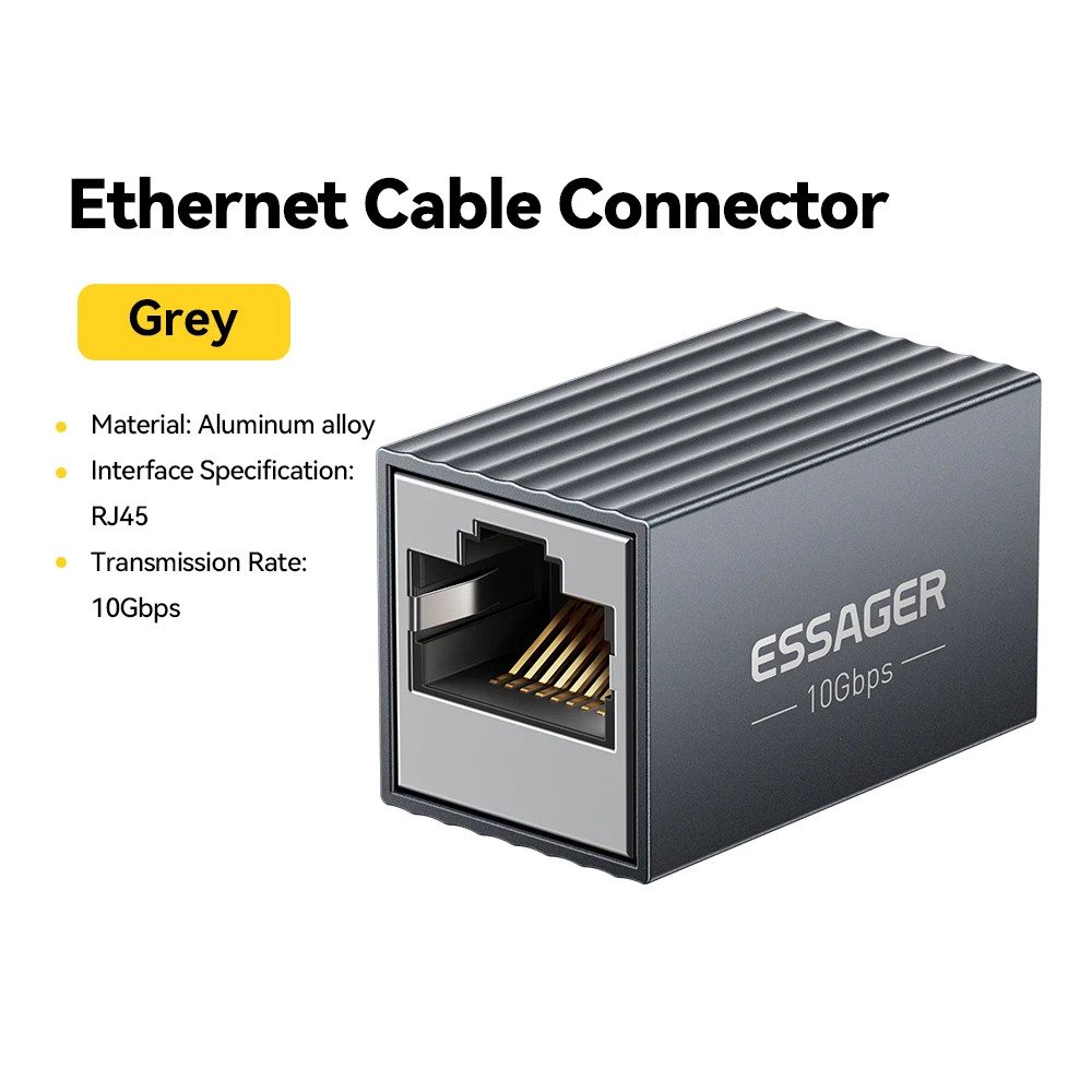 Essager RJ45 Connector Port 10Gbps Network Extender Extension For Ethernet Cable