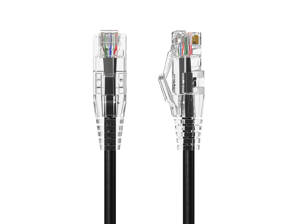 1ft Slim Cat6 Ethernet Cable Thin 28AWG Snagless RJ45 for Gaming PS5 TV, Black