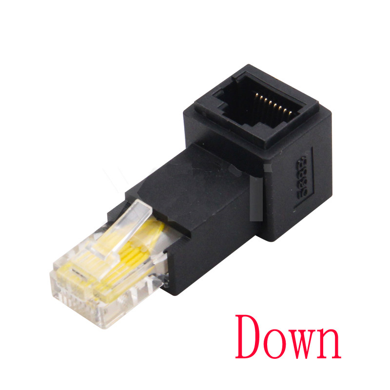 Multi angled RJ45 Cat 5e Male to Female Network Lan Ethernet Extension Adapter
