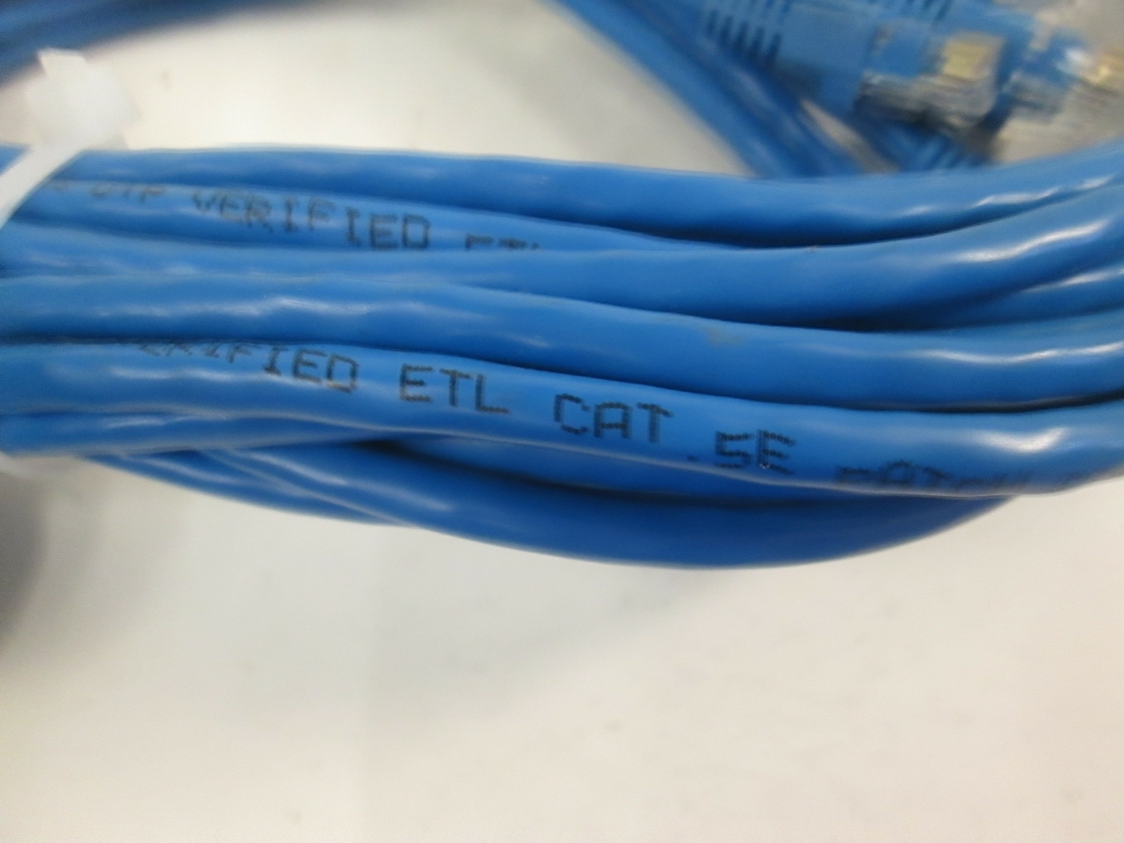 Ethernet Patch Cable To TIA/EIA, E188601, 1ft, Blue, Lot of 25