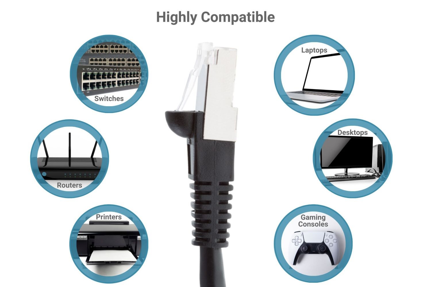 CAT6 Shielded Ethernet Patch Cable, Snagless, 3 Foot, B – Lifetime Warranty