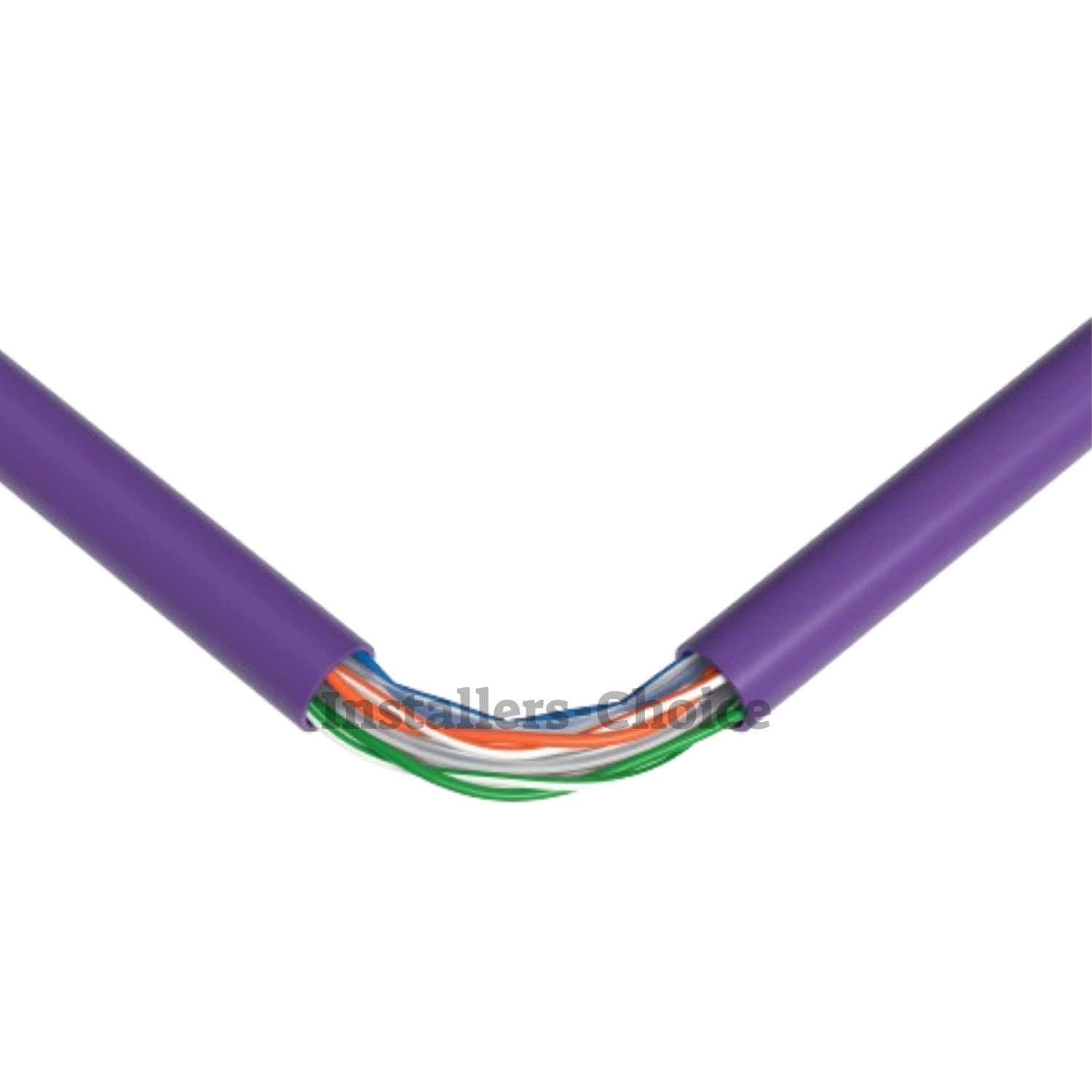 CAT6 500ft Purple ETL CMR 23 AWG Solid Copper Ethernet Network Cable