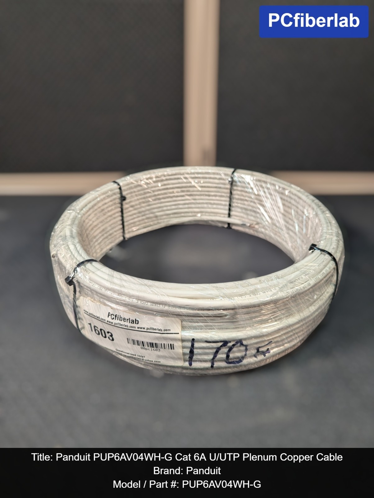 Panduit TX6A 10G Vari-Matrix, Plenum U/UTP, CMP Cat 6A, 4/23 AWG, White – 170Ft